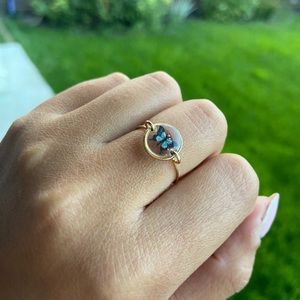 Solid gold butterfly ring